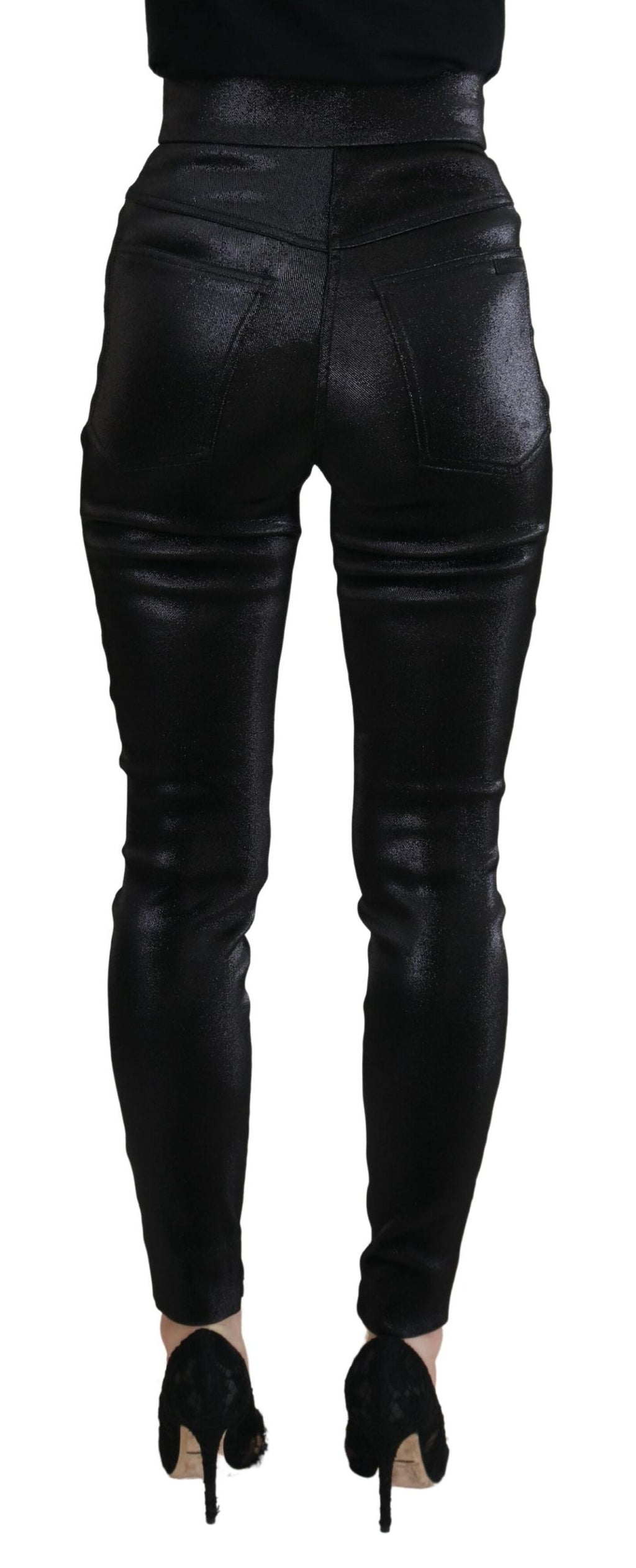 Schwarze Skinny-Jeans aus verwaschener Baumwolle
