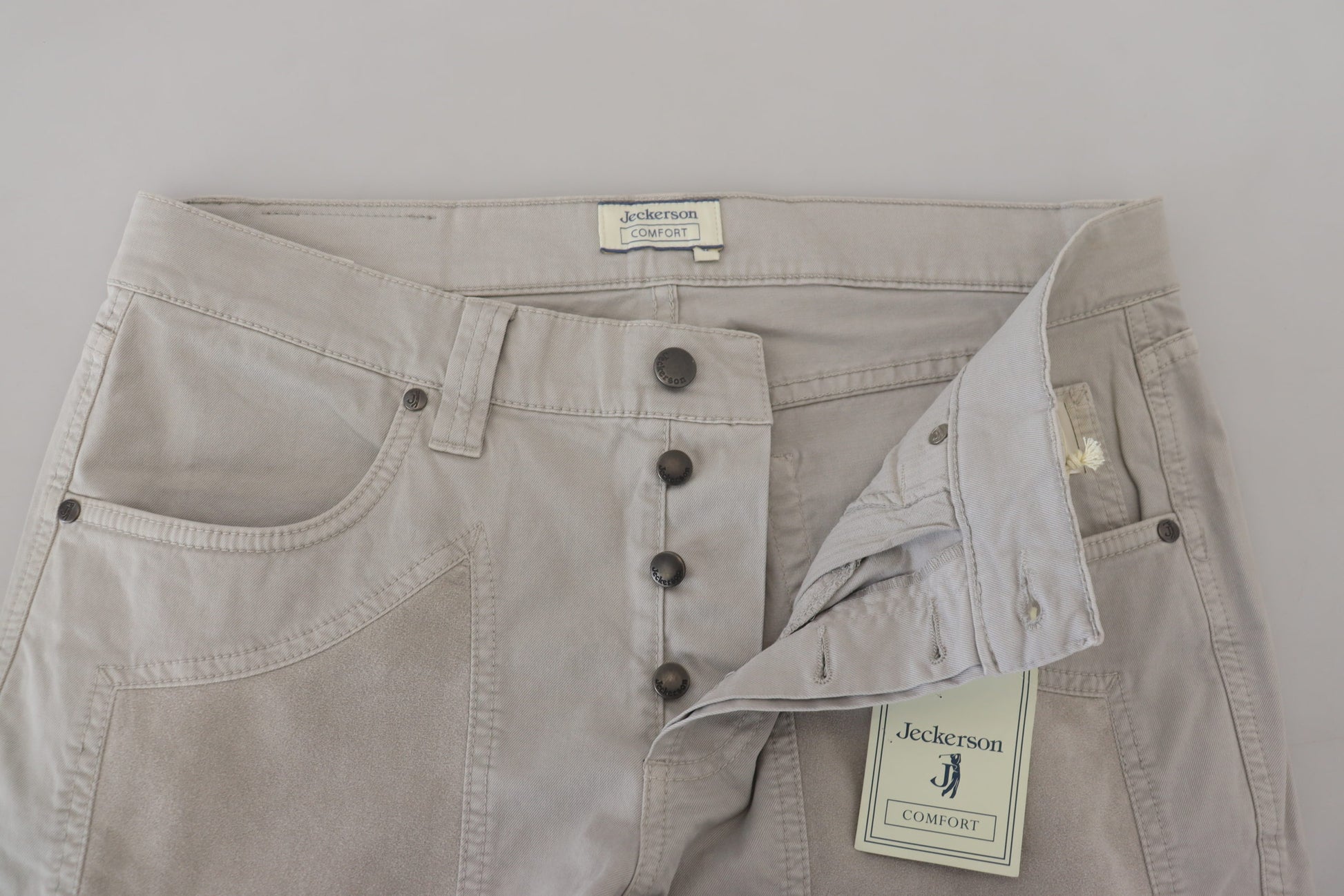 Gray Cotton Tapered Men Casual Pants