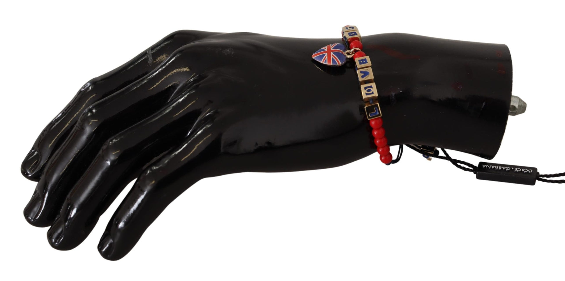 Rot-blaues Perlenarmband mit der Flagge von DG LOVES LONDON