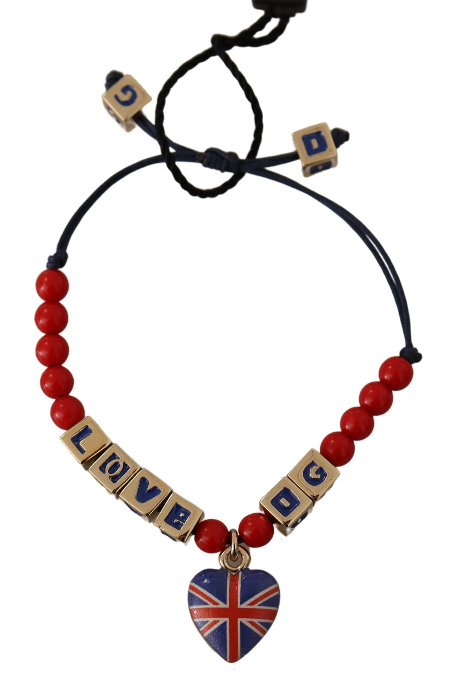 Rot-blaues Perlenarmband mit der Flagge von DG LOVES LONDON
