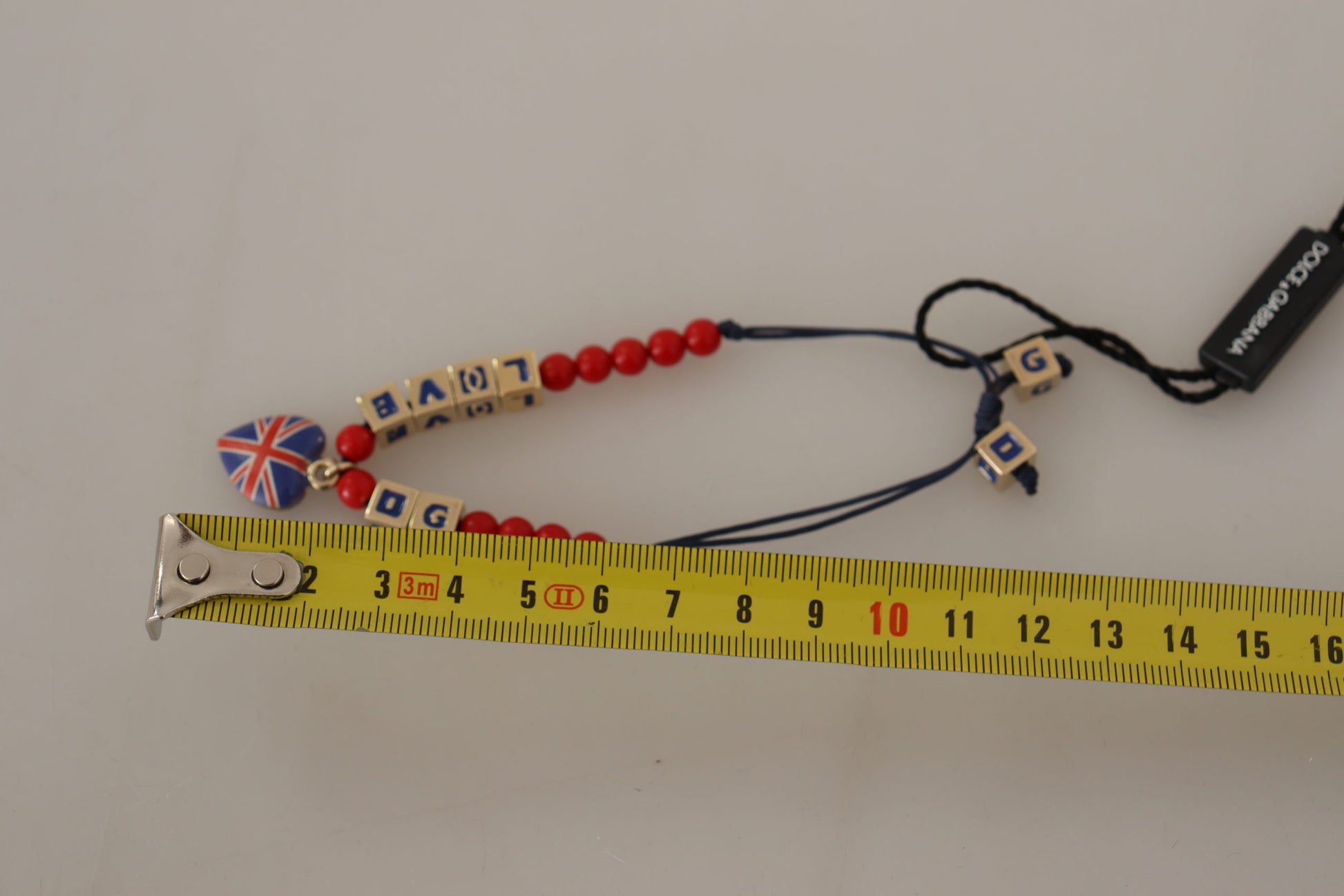 Rot-blaues Perlenarmband mit der Flagge von DG LOVES LONDON
