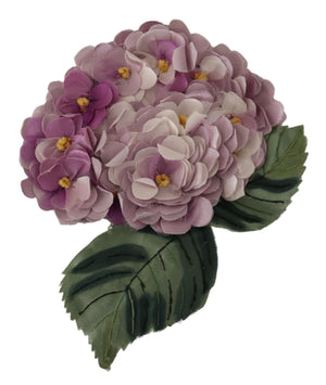 Lila florale goldfarbene Messingbrosche für Damen