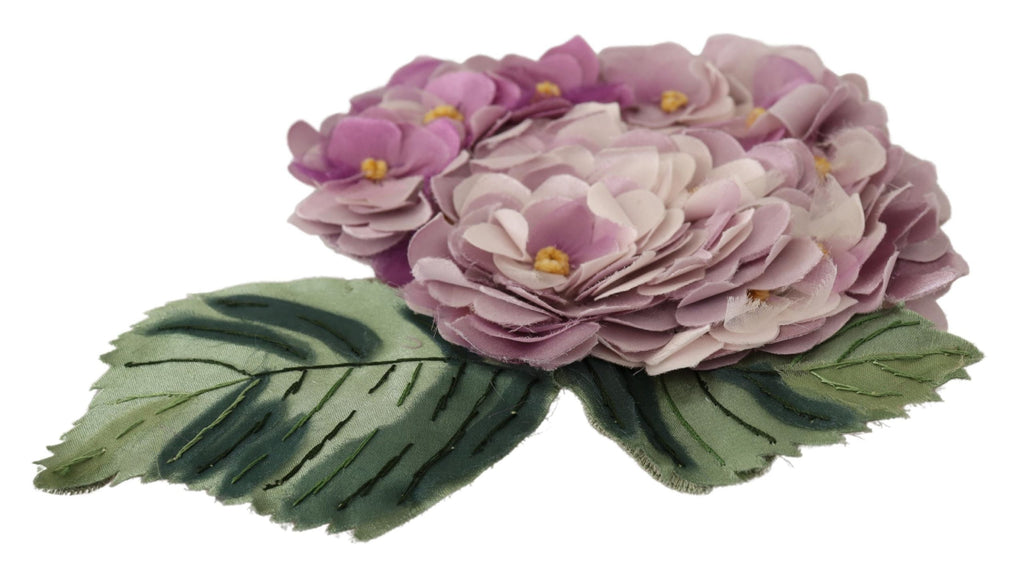 Lila florale goldfarbene Messingbrosche für Damen