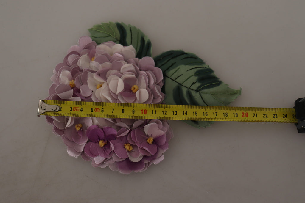 Lila florale goldfarbene Messingbrosche für Damen