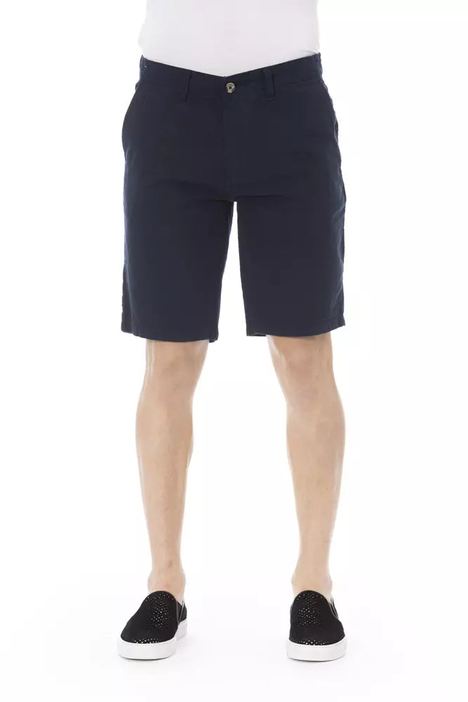 Blaue Herren-Bermudashorts aus Baumwolle