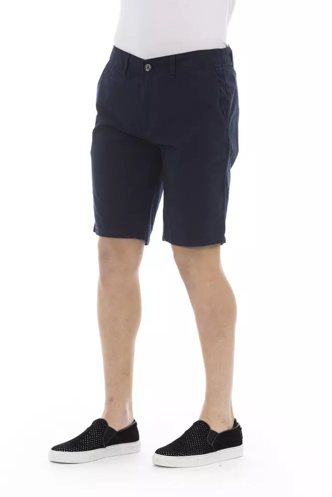 Blaue Herren-Bermudashorts aus Baumwolle