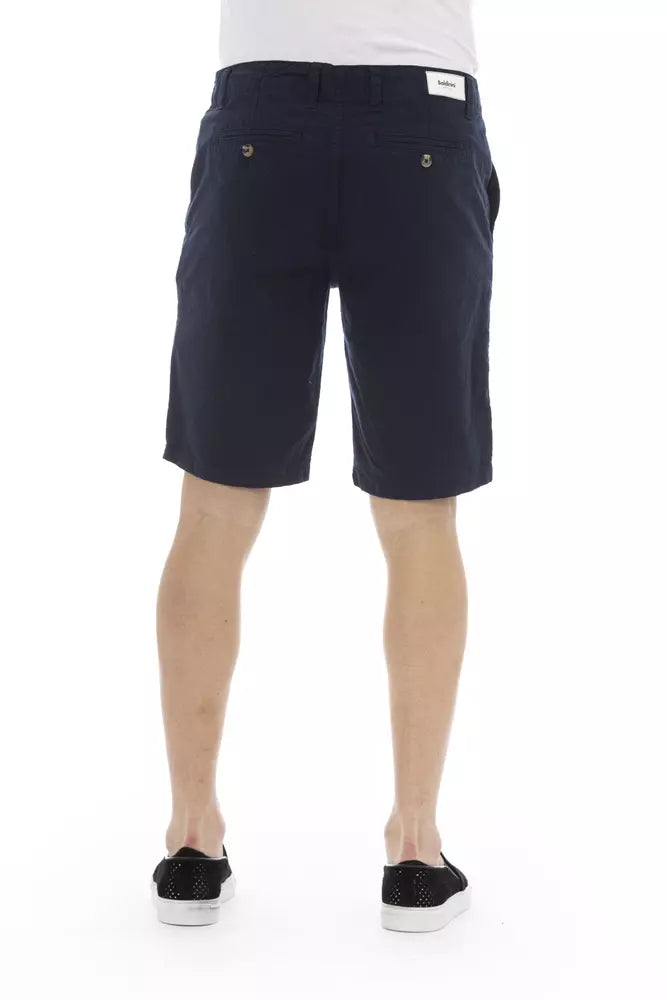 Blaue Herren-Bermudashorts aus Baumwolle