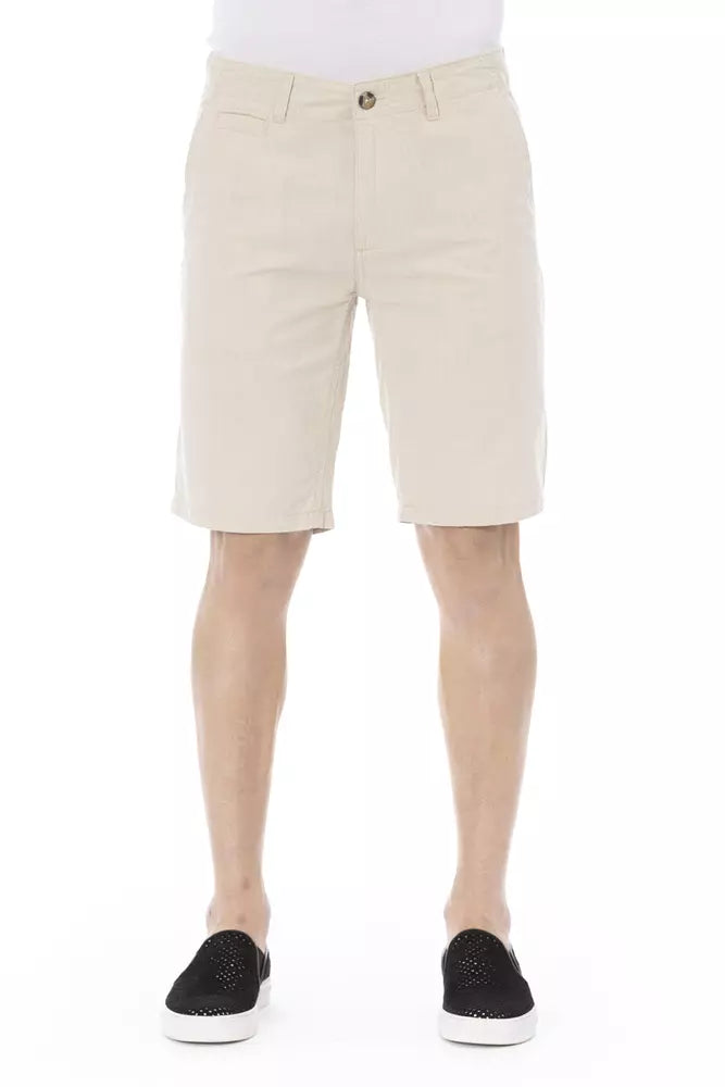 Beige Baumwollshorts für Herren