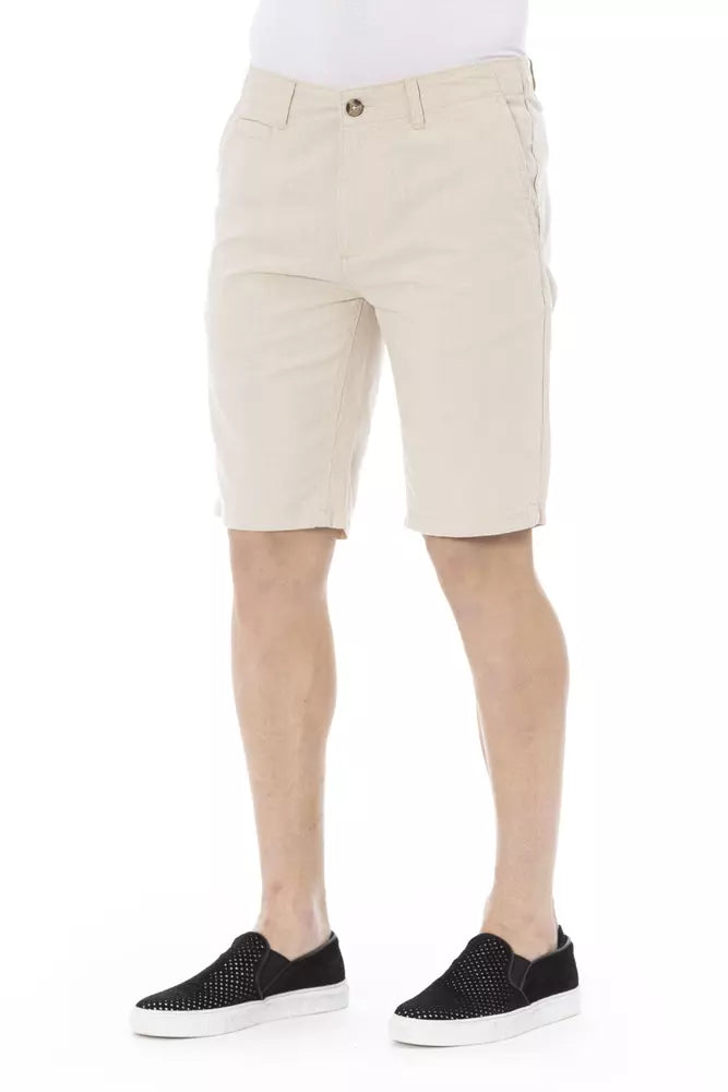 Beige Baumwollshorts für Herren