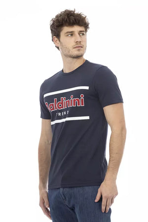 Blaues Herren-T-Shirt aus Baumwolle