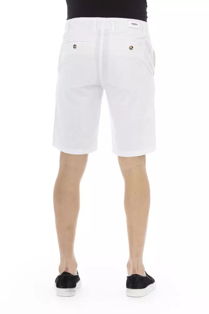 Weiße Herren-Bermudashorts aus Baumwolle
