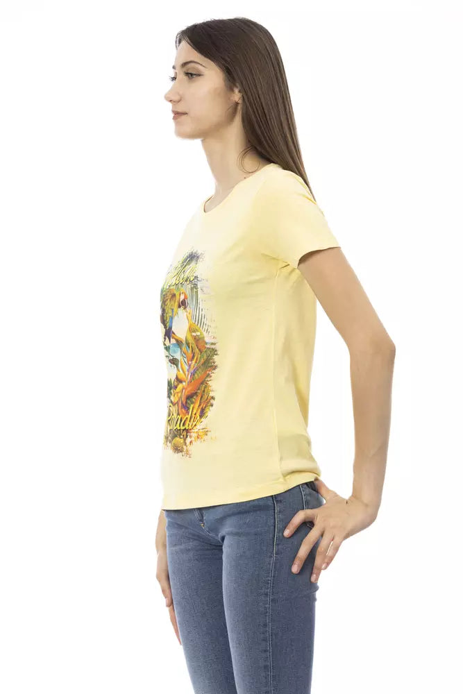 Gelbes Damen-T-Shirt aus Baumwolle