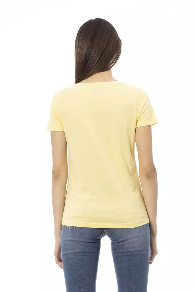 Gelbes Damen-T-Shirt aus Baumwolle