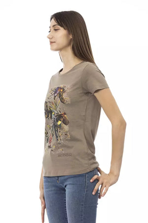 Braunes Damen-T-Shirt aus Baumwolle