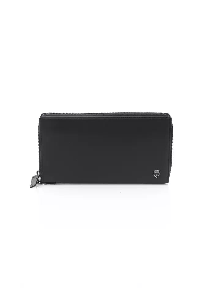 Schwarze Herrenbrieftasche aus Kalbsleder