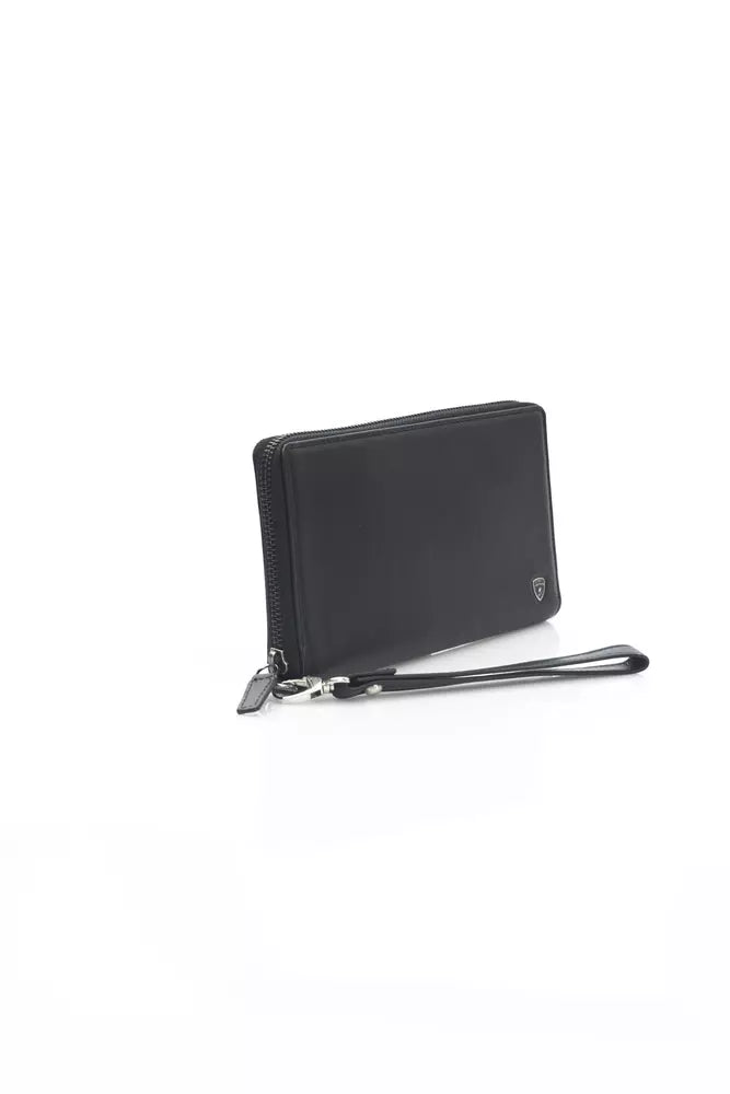 Schwarze Herrenbrieftasche aus Kalbsleder