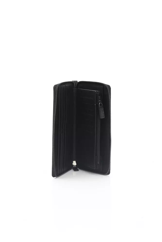 Schwarze Herrenbrieftasche aus Kalbsleder