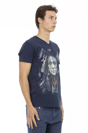 Blaues Herren-T-Shirt aus Baumwolle