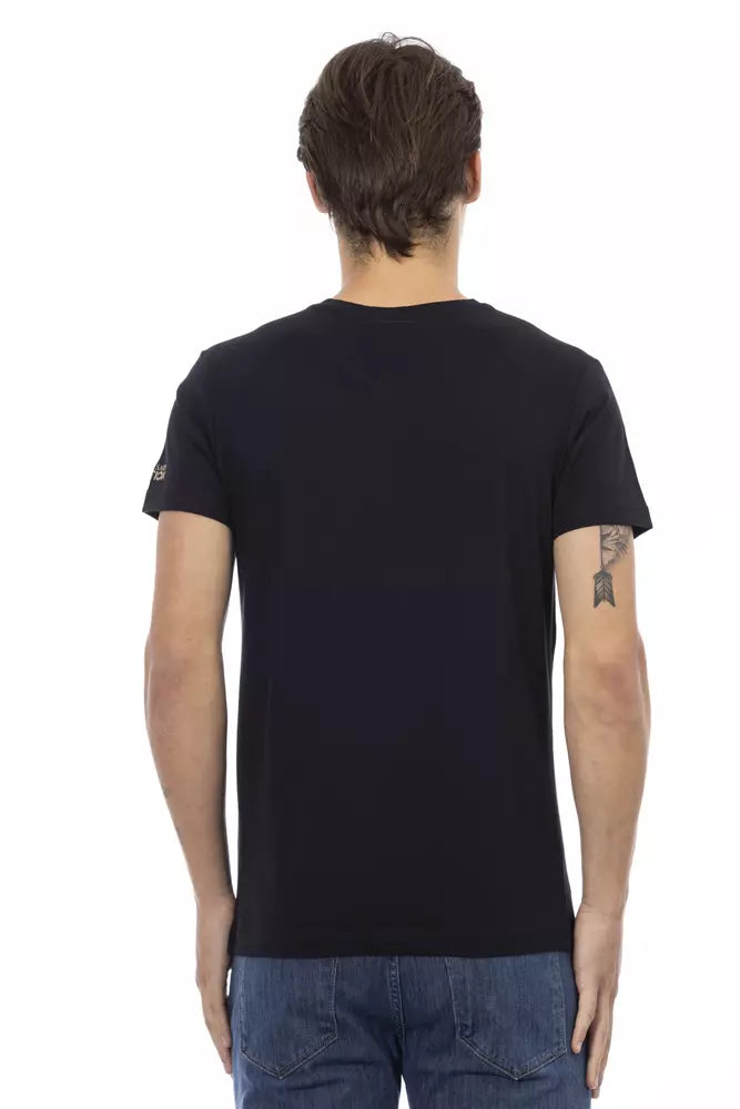 Schwarzes Herren-T-Shirt aus Baumwolle