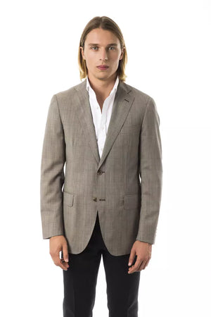 Grauer Wollblazer für Herren