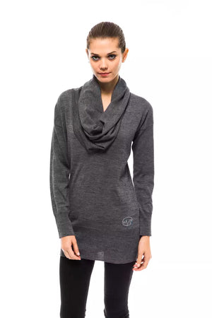 Grauer Wollpullover für Damen