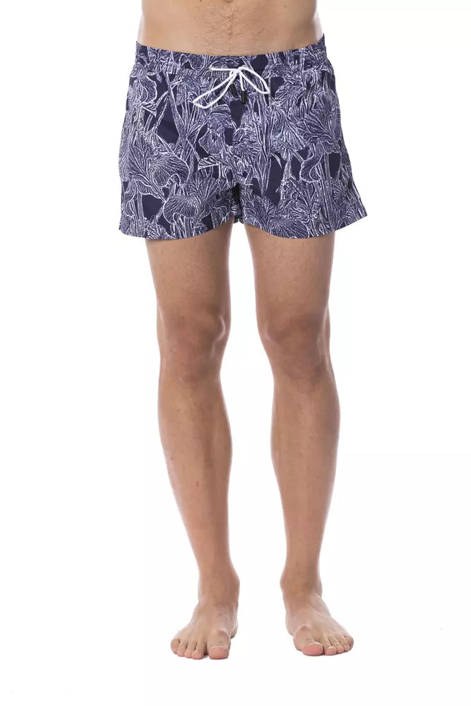 Blauer Polyester-Badeanzug für Herren
