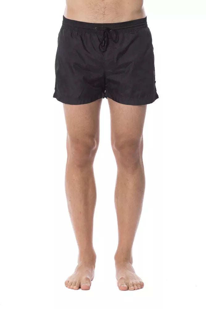 Schwarze Polyester-Badehose für Herren