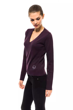 Lila Wollpullover für Damen