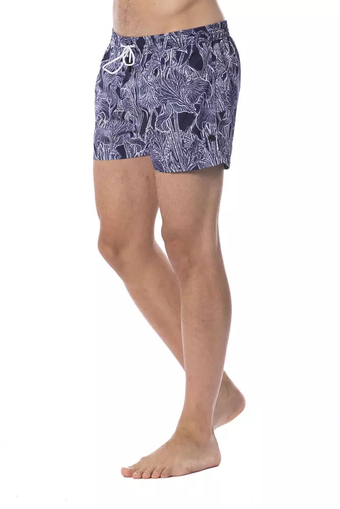 Blauer Polyester-Badeanzug für Herren