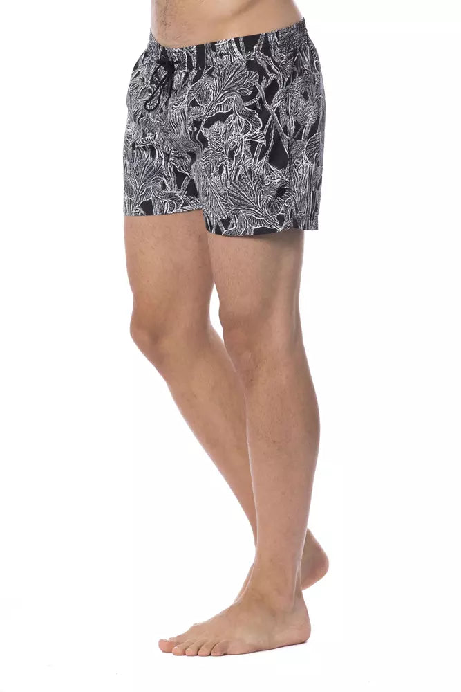 Schwarzer Polyester-Badeanzug für Herren