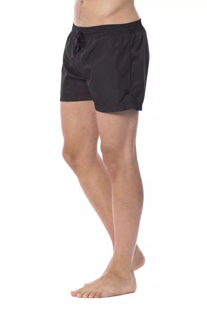 Schwarze Polyester-Badehose für Herren