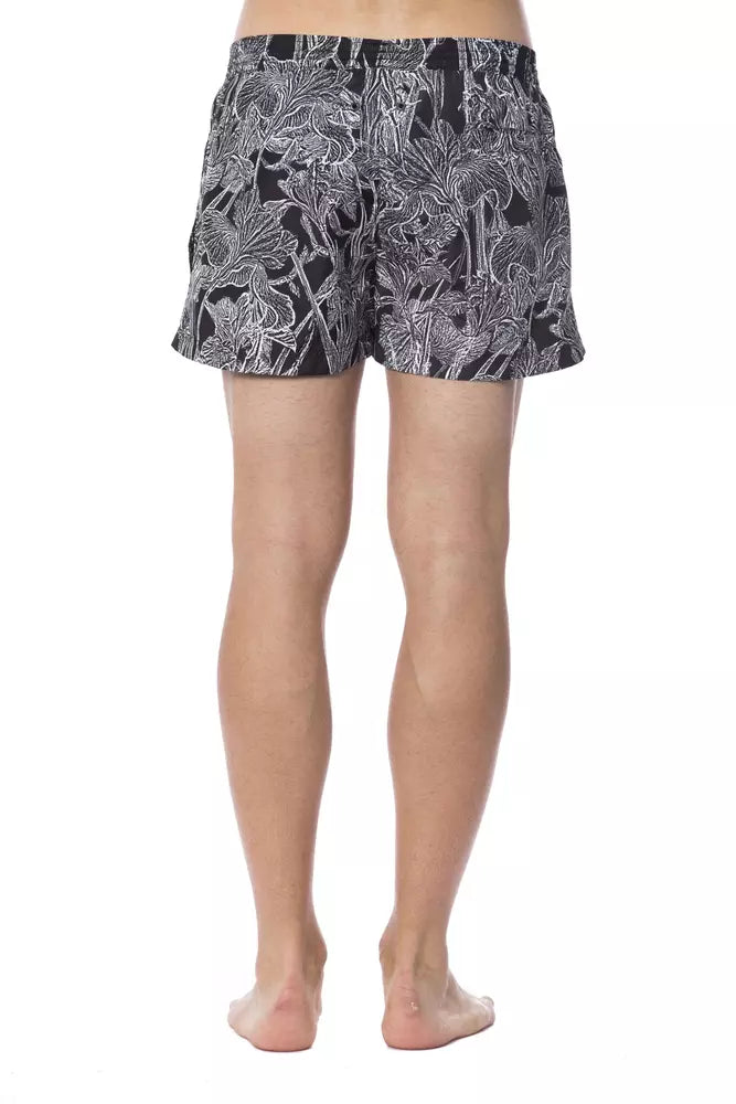 Schwarzer Polyester-Badeanzug für Herren