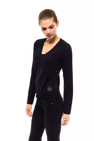 Blauer Wollpullover für Damen