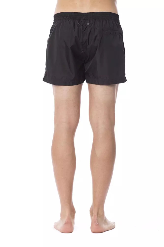 Schwarze Polyester-Badehose für Herren