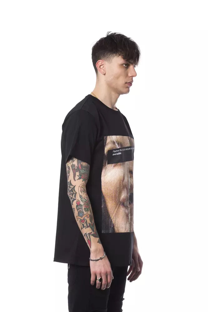Schwarzes Herren-T-Shirt aus Baumwolle