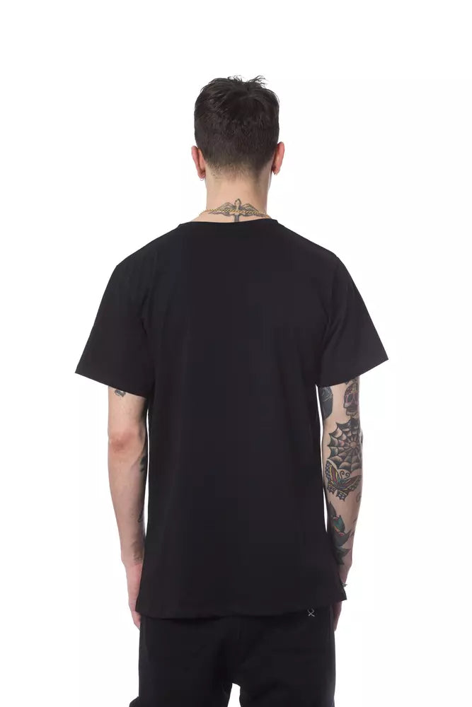 Schwarzes Herren-T-Shirt aus Baumwolle