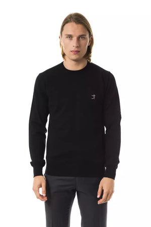 Schwarzer Herrenpullover aus Merinowolle