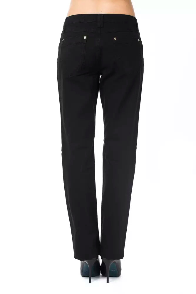 Schwarze Baumwollhose für Damen