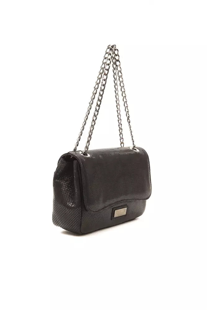 Schwarze Umhängetasche aus Leder für Damen