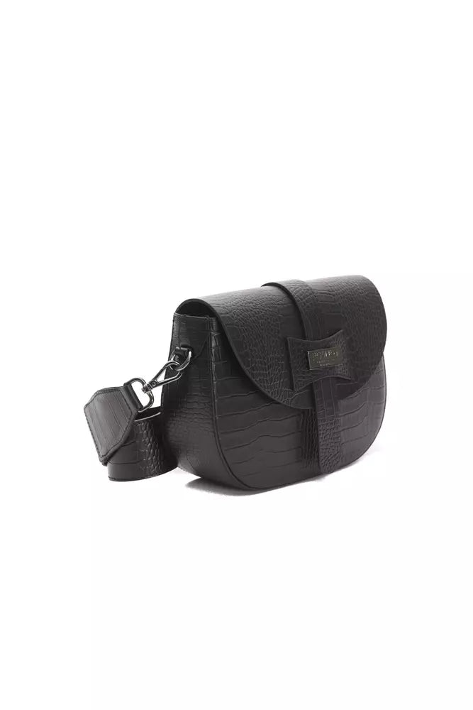 Schwarze Umhängetasche aus Leder für Damen