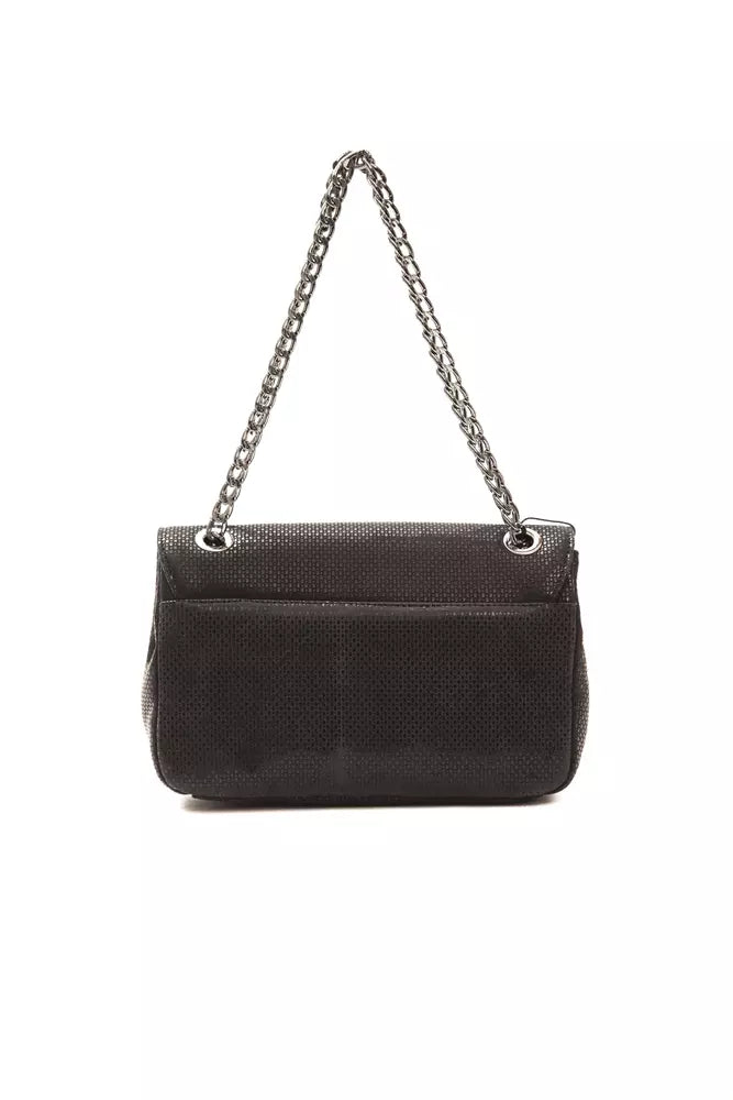 Schwarze Umhängetasche aus Leder für Damen