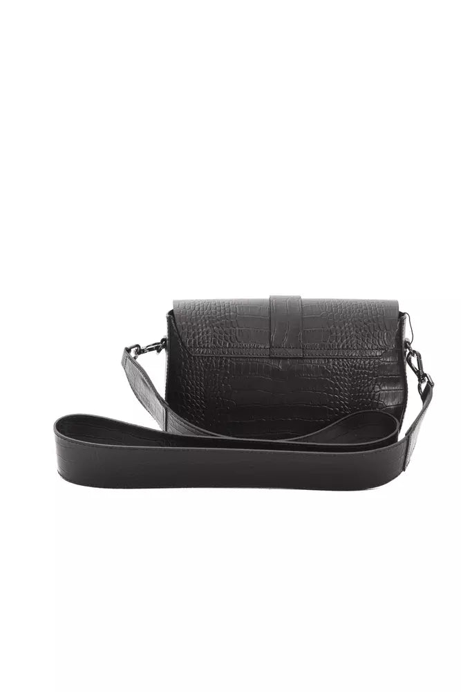 Schwarze Umhängetasche aus Leder für Damen