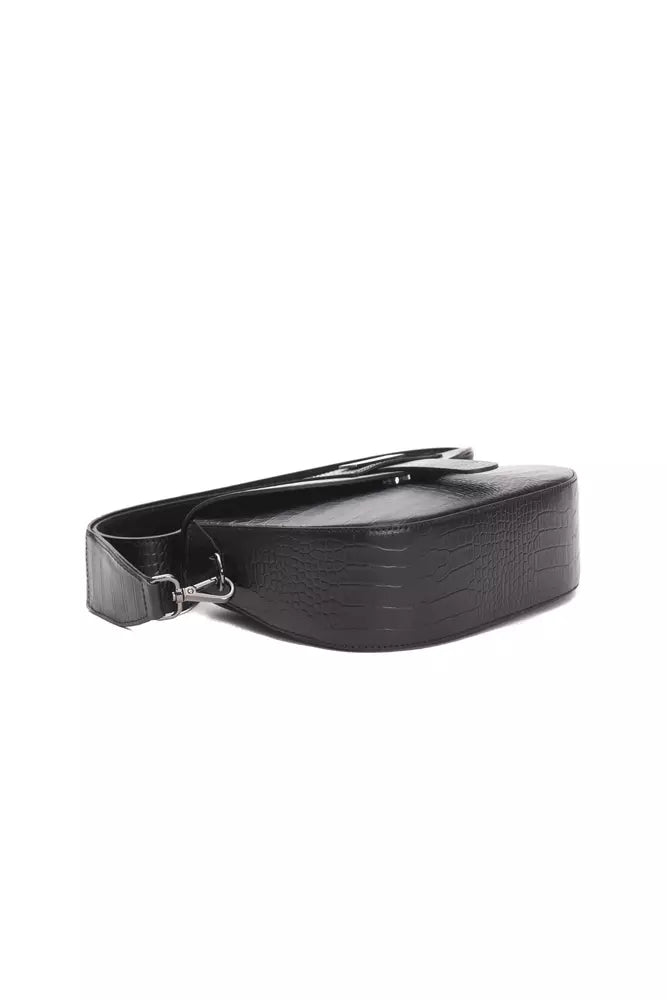 Schwarze Umhängetasche aus Leder für Damen