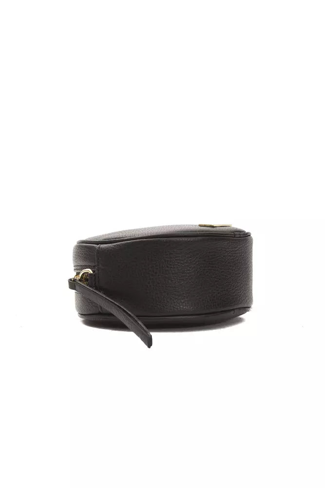Schwarze Leder-Umhängetasche für Damen