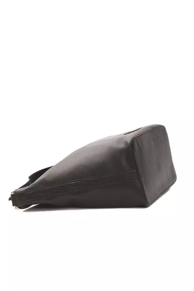 Schwarze Leder Damen Umhängetasche