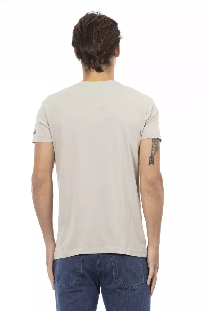 Beiges Herren-T-Shirt aus Baumwolle