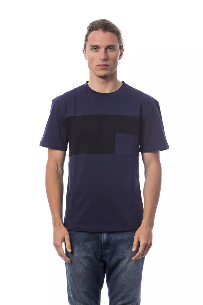 Blaues Herren-T-Shirt aus Baumwolle