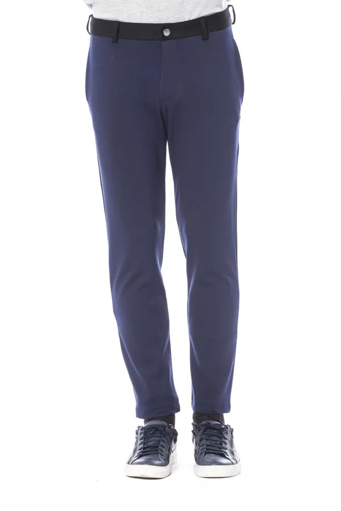 Blaue Viskose-Herrenhose