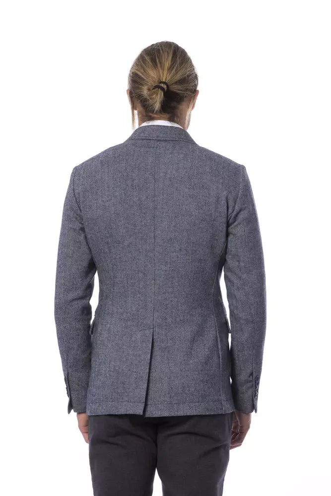 Eleganter blauer Einreiher-Blazer