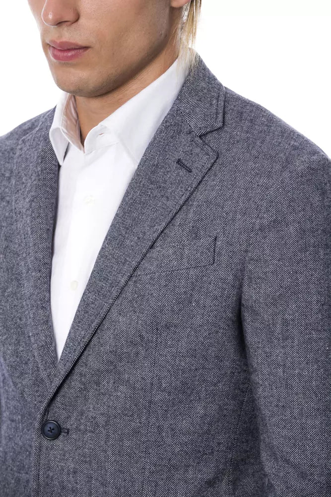 Eleganter blauer Einreiher-Blazer